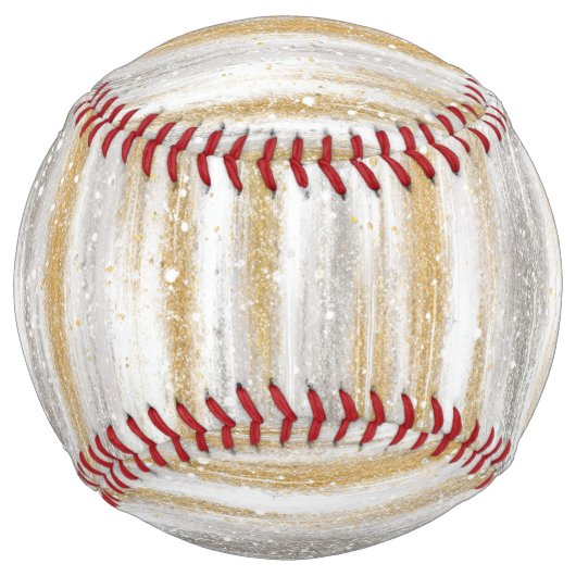 Balle De Softball Rayures scintillantes argent or (Devant)