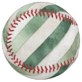 Balle De Softball Rayures Vertes Blanches (Devant gauche)