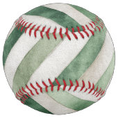 Balle De Softball Rayures Vertes Blanches (Dos)