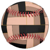 Balle De Softball Rectangles géométriques Brown Mocha Noir (Devant)