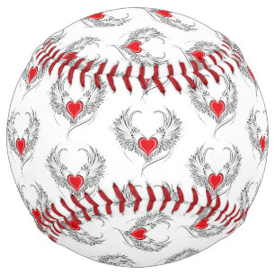 Balle De Softball Red Angel Coeur avec ailes