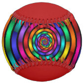 Balle De Softball Ronde et psychédélique couleur moderne Nom fractal (Dos)