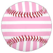 Balle De Softball Rose Lavande Blanc Simple Rayé Horizontal (Dos)