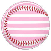 Balle De Softball Rose lavande blanc simple rayé horizontalement (Devant gauche)