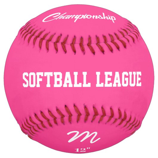 Balle De Softball Rose Personnalisé (Devant)