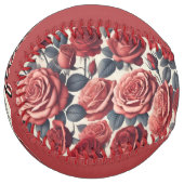 Balle De Softball Roses are Red (personalize) (Devant gauche)