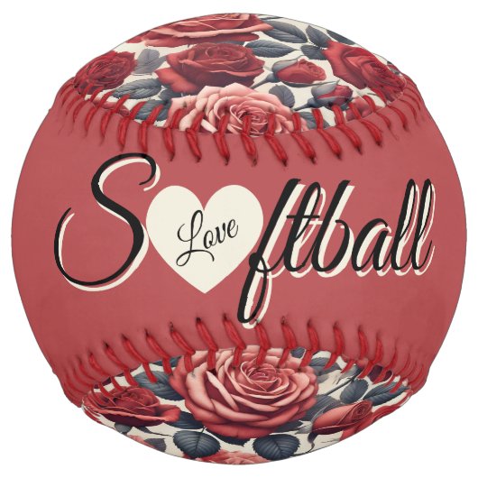 Balle De Softball Roses are Red (personalize) (Dos)