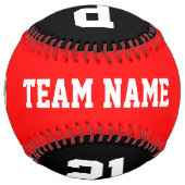 Balle De Softball Rouge Black Custom Softball Player Numéro de photo (Devant)