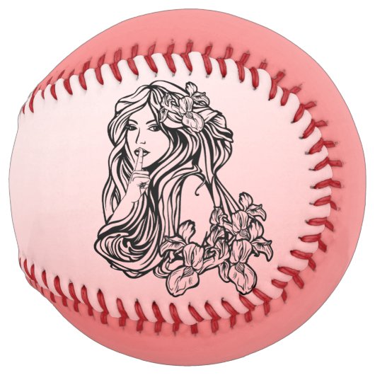 Balle De Softball Rouge discrétion (Devant droit)