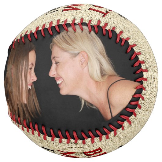 Balle De Softball Rustic Best Mom Ever Deux Collage Photo (Dos gauche)