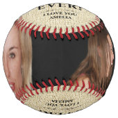 Balle De Softball Rustic Best Mom Ever Deux Collage Photo (Dos)