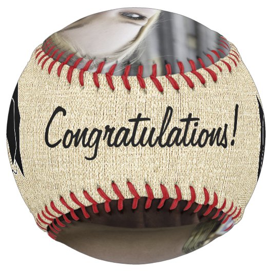 Balle De Softball Rustic Félicitations Graduation Photo (Dos)