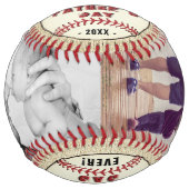 Balle De Softball Rustic Happy Father`s Day 2 Photo Collage (Devant)