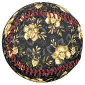 Balle De Softball Sans couture avec orchidées de bijoux (Devant gauche)