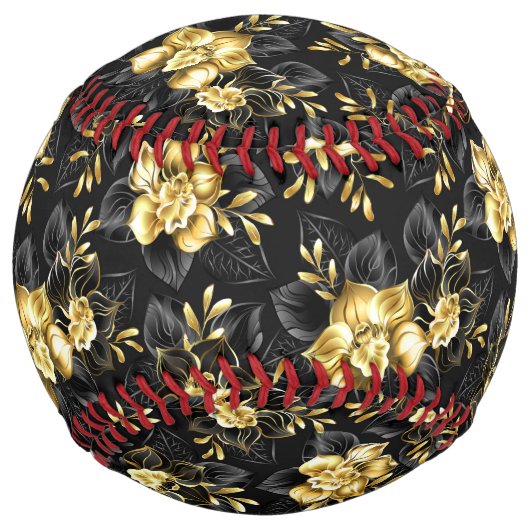 Balle De Softball Sans couture avec orchidées de bijoux (Devant)