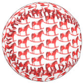 Balle De Softball Scandinave Noël Cheval Rocking Motif (Devant gauche)