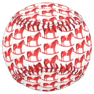 Balle De Softball Scandinave Noël Cheval Rocking Motif
