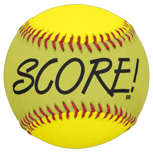 Balle De Softball Score or et jaune softball (Devant)