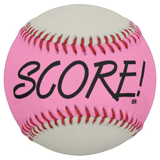 Balle De Softball Score rose et gris softball (Devant)