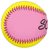 Balle De Softball Score rose et jaune softball (Devant gauche)