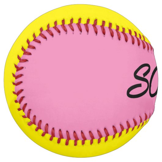 Balle De Softball Score rose et jaune softball (Devant gauche)