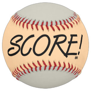 Balle De Softball Score tan et gris softball