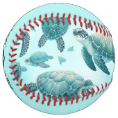 Balle De Softball Sea Turtle Friends (personalize) (Devant gauche)