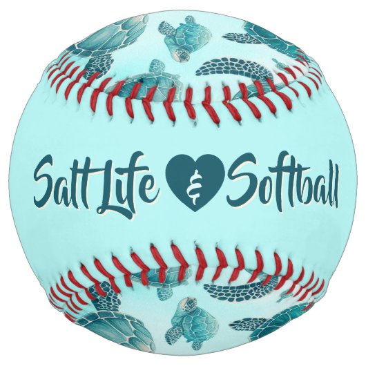 Balle De Softball Sea Turtle Friends (personalize) (Dos)