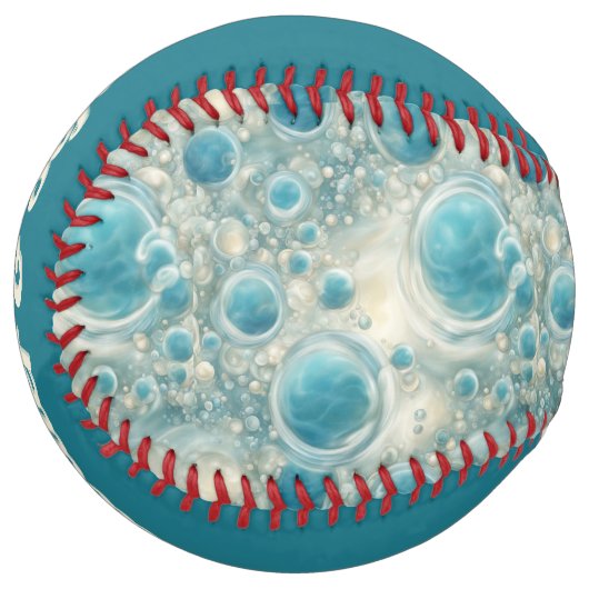 Balle De Softball Seafoam Bubbles (personalize) (Devant gauche)