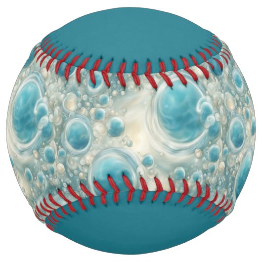 Balle De Softball Seafoam Bubbles (personalize) (Devant)