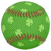 Balle De Softball Shamrock Vert Clover Motif Saint Patricks Day (Devant)