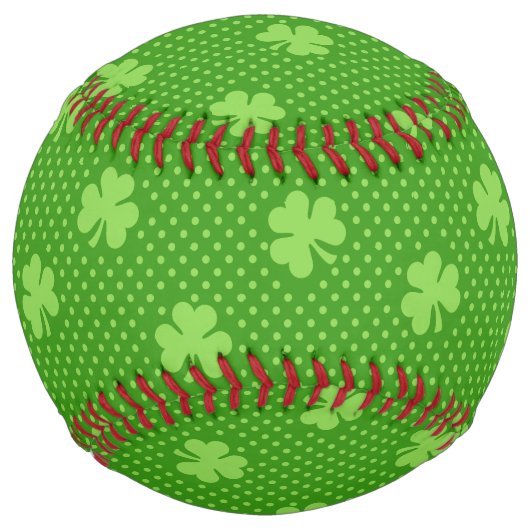 Balle De Softball Shamrock Vert Clover Motif Saint Patricks Day (Devant)