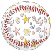 Balle De Softball Simple Conception de plage mignonne  (Devant gauche)