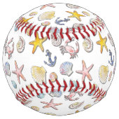 Balle De Softball Simple Conception de plage mignonne  (Dos)