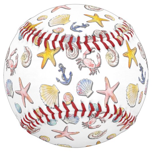 Balle De Softball Simple Conception de plage mignonne  (Devant)
