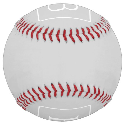 Balle De Softball Simple Light Grey monogram (Dos)
