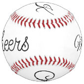 Balle De Softball Simple minimal ajouter nom acclamations couple nom (Dos)