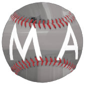 Balle De Softball Simple monogramme ajouter votre nom lettre man min (Dos)