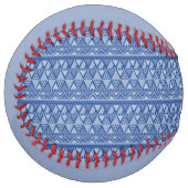 Balle De Softball Simple Motif d'art tribal bleu (Devant gauche)