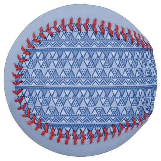 Balle De Softball Simple Motif d'art tribal bleu (Devant gauche)