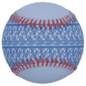 Balle De Softball Simple Motif d'art tribal bleu (Devant)