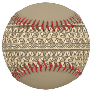 Balle De Softball Simple Motif d'art tribal Brown