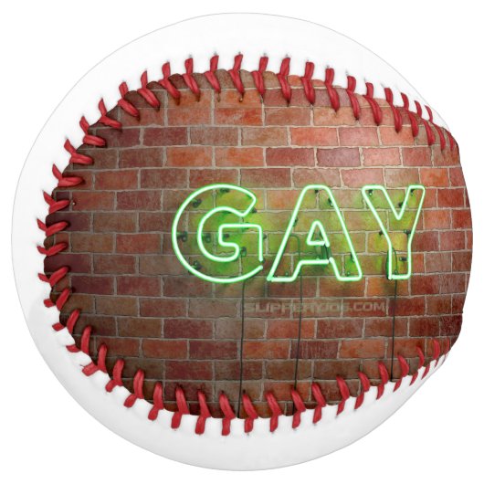Balle De Softball SlipperyJoe illuminé néon gay signe lumineux vif (Devant gauche)