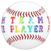 Balle De Softball SlipperyJoe's Team Player mots gradient rainbow c (Devant)