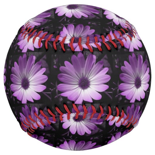 Balle De Softball Softball à fleurs violettes (Dos)