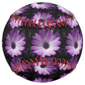 Balle De Softball Softball à fleurs violettes (Devant)