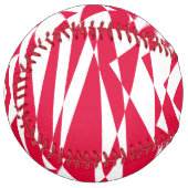 Balle De Softball Softball Abstrait blanc et rouge - Unique (Devant gauche)