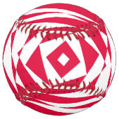 Balle De Softball Softball Abstrait blanc et rouge - Unique (Dos)