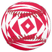 Balle De Softball Softball Abstrait blanc et rouge - Unique (Devant)