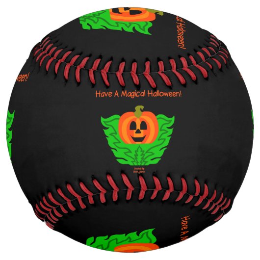 Balle De Softball Softball Citrouille d'Halloween magique (Devant)